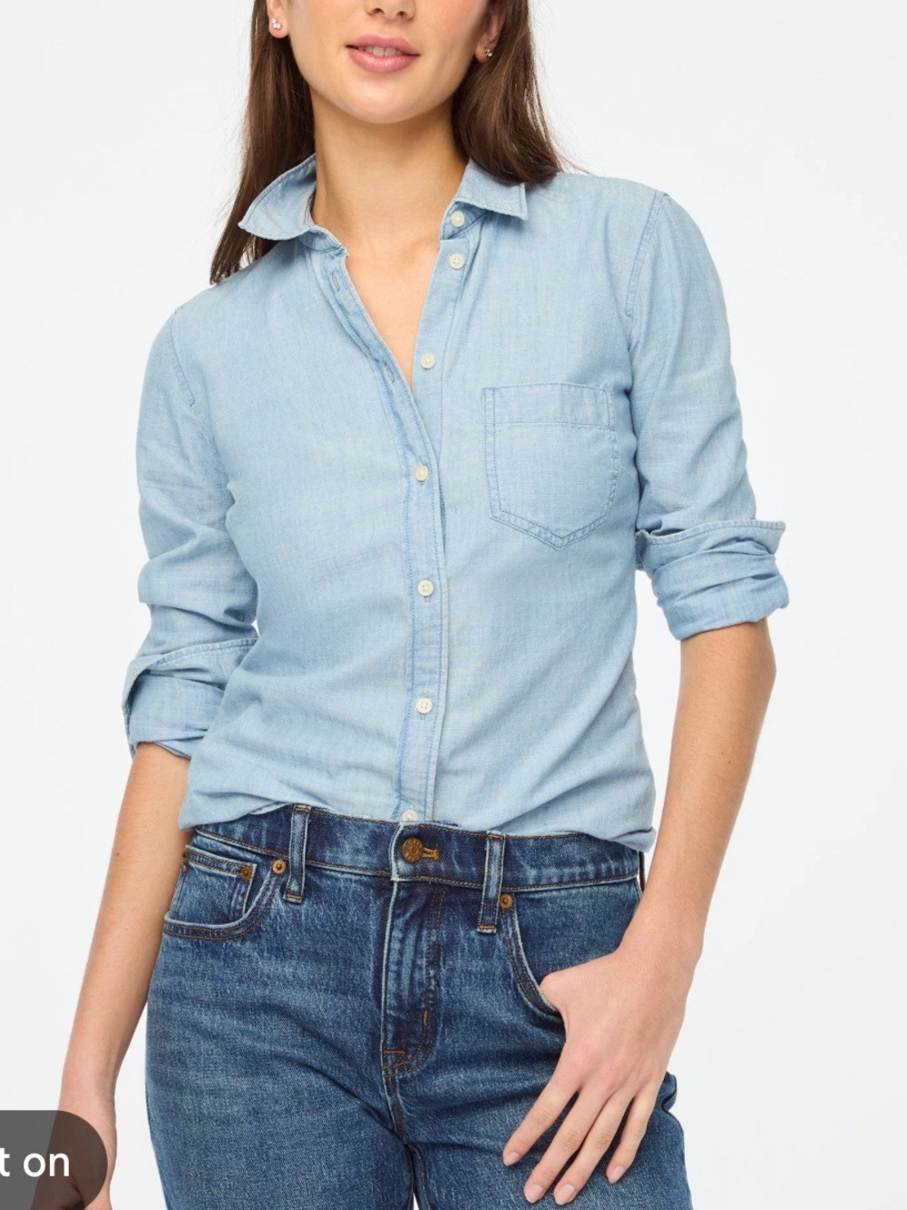 J.Crew Chambray Shirt In Signature Fit Size M
